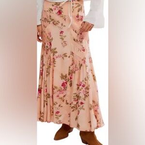 Pink Floral Free People Maxi Skirt